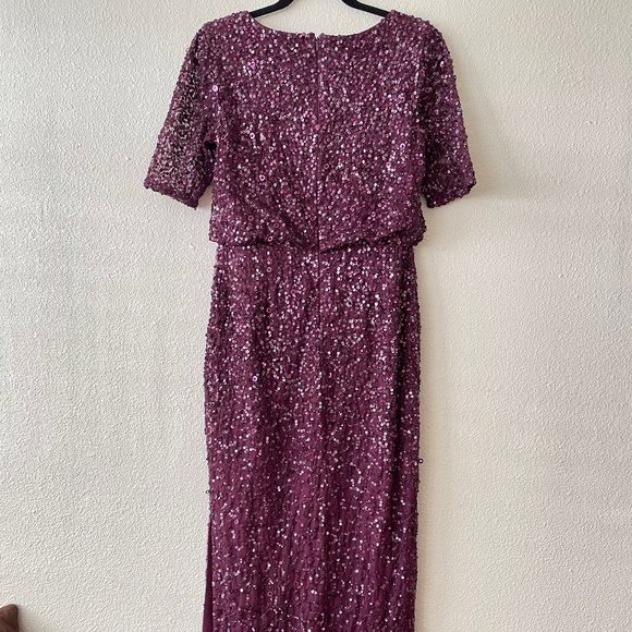 Adrianna Papell Sequined Cap Sleeve Gown - Picture 2 of 5